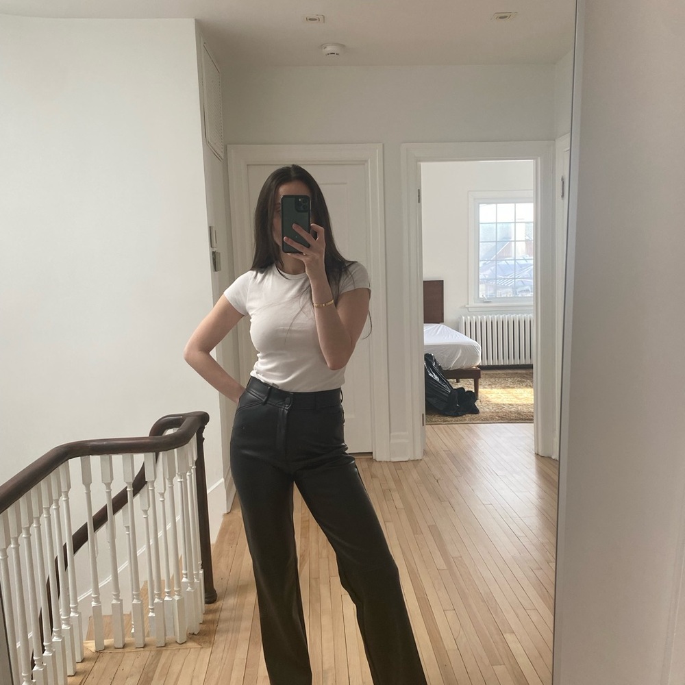 Black faux leather Pants